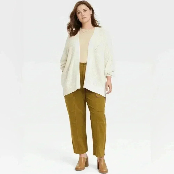 Universal Thread Women’s Open-front Cozy Knit Cardigan Color Cream Size 2X - Picture 3 of 12